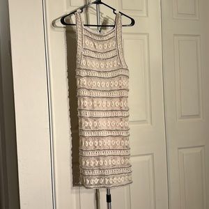 Free People Cream Crochet Midi Dress